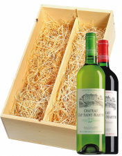 Wijnkist met Château Cap Saint Martin Bordeaux Blanc en Rouge