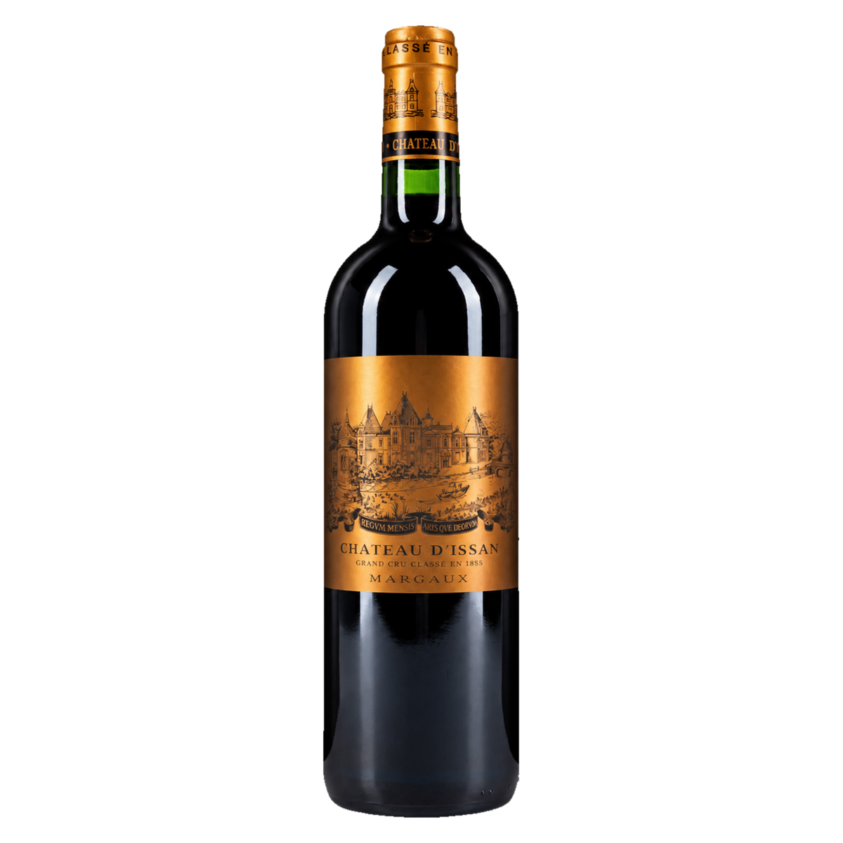 Château d’Issan Margaux, vrijstaande fles met transparante achtergrond