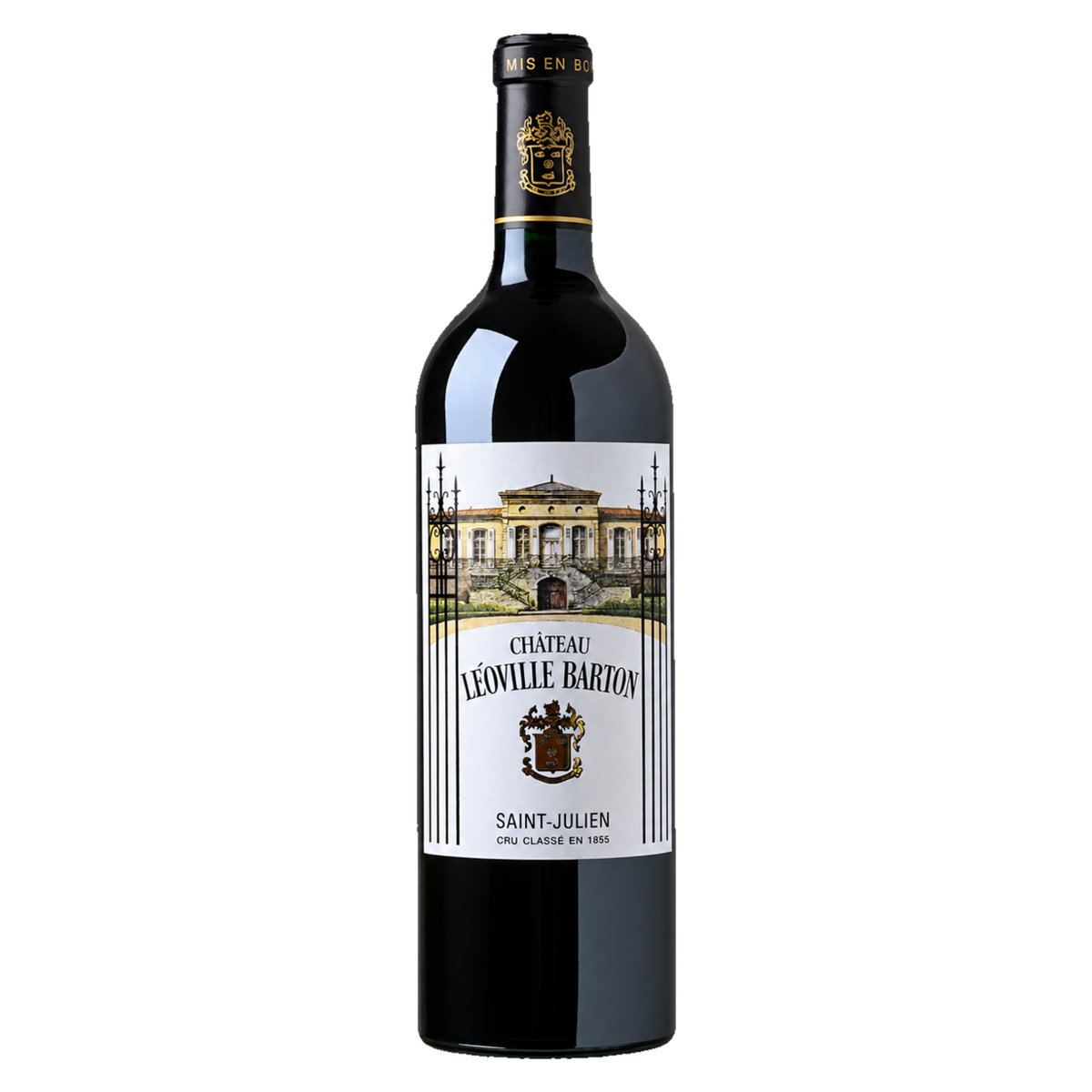 Château Léoville Barton Saint-Julien, vrijstaande fles met transparante achtergrond
