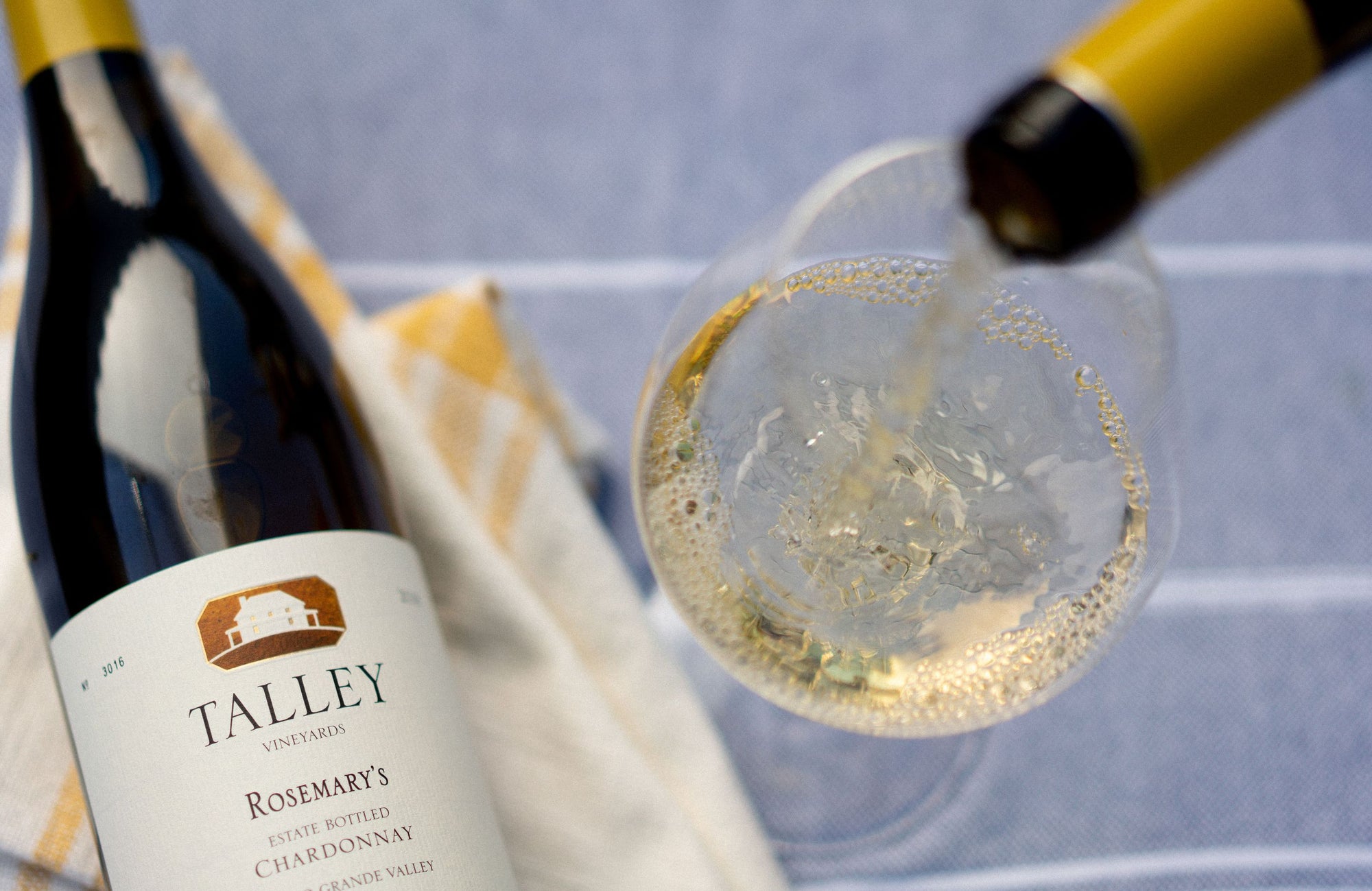 Talley Chardonnay geserveerd