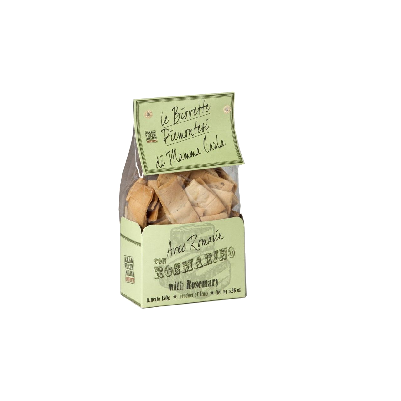 Casa Vecchio Mulino Biovette Piemontesi Crackers met Rozemarijn