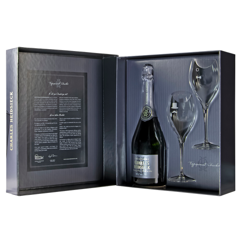 Charles Heidsieck Champagne Brut Réserve in geschenkdoos met 2 wijnglazen