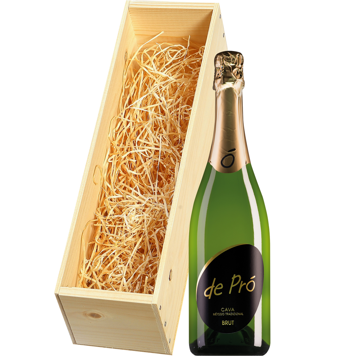 De Pró Cava Brut in houten kist inclusief verzending in NL