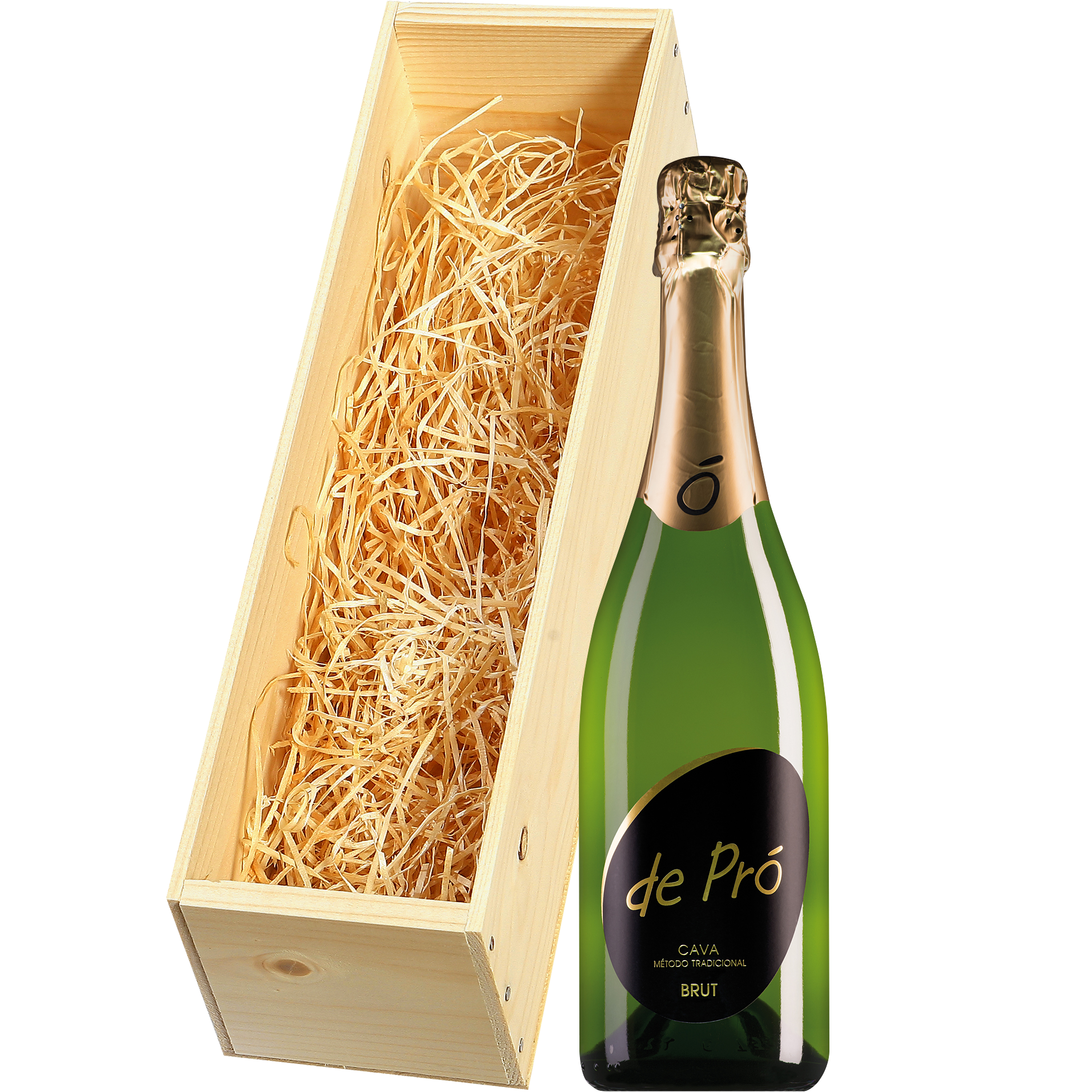 De Pró Cava Brut in houten kist inclusief verzending in NL