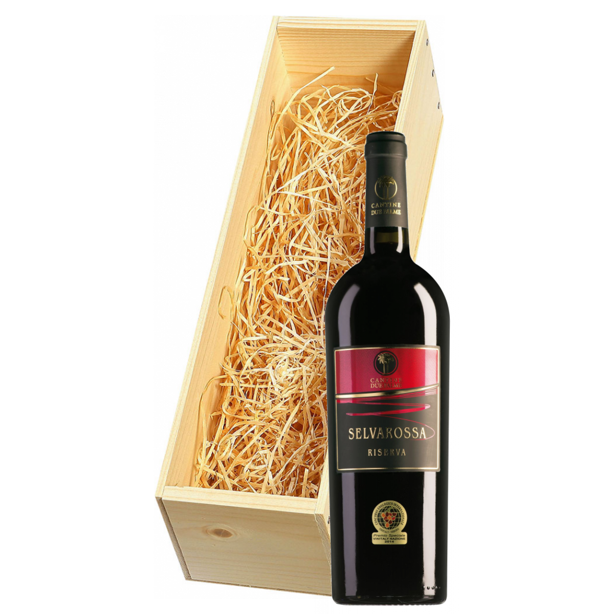 Wijnkist met Cantine Due Palme Salice Salentino Selvarossa