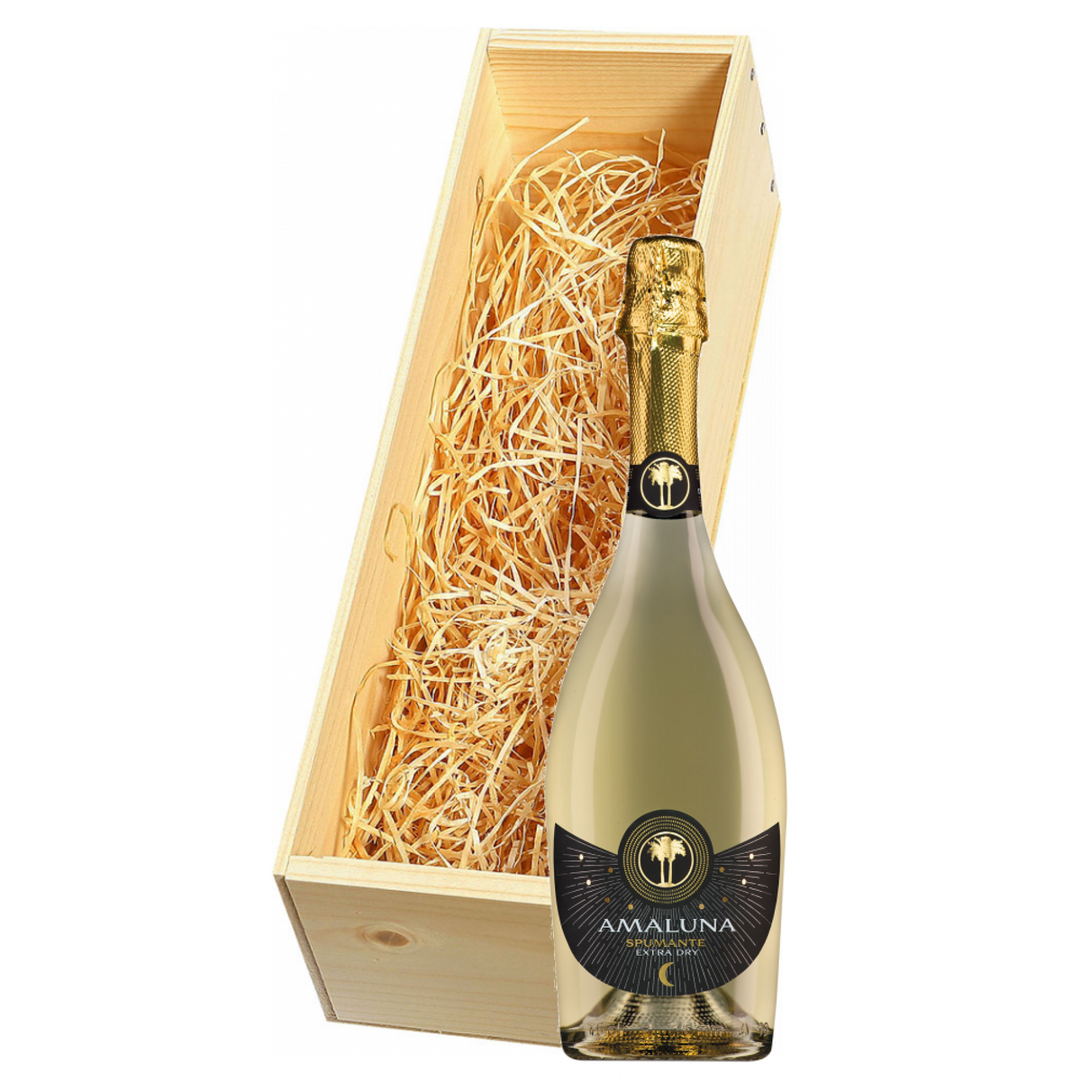 Wijnkist met Cantine Due Palme Spumante Amaluna Extra Dry