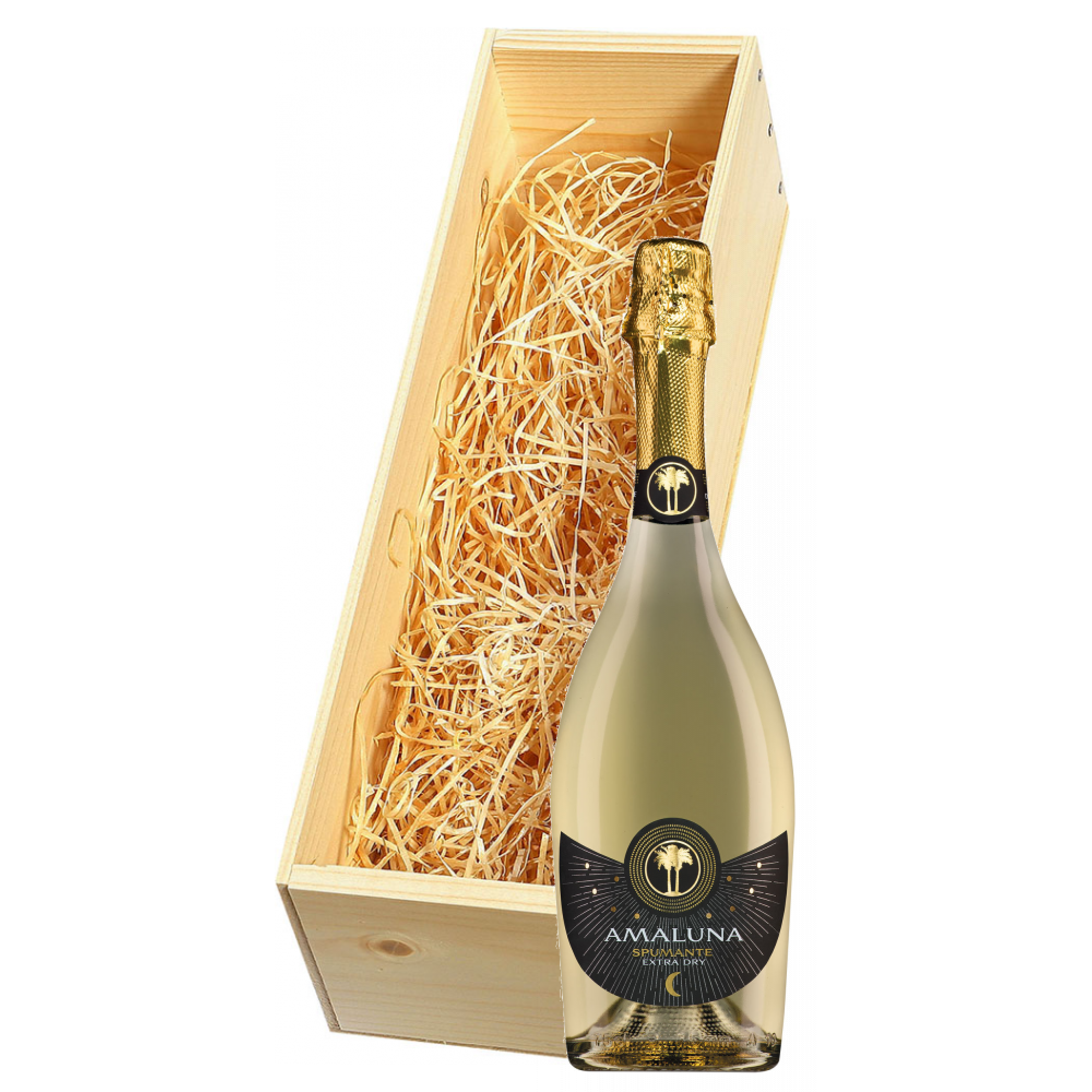 Wijnkist met Cantine Due Palme Spumante Amaluna Extra Dry