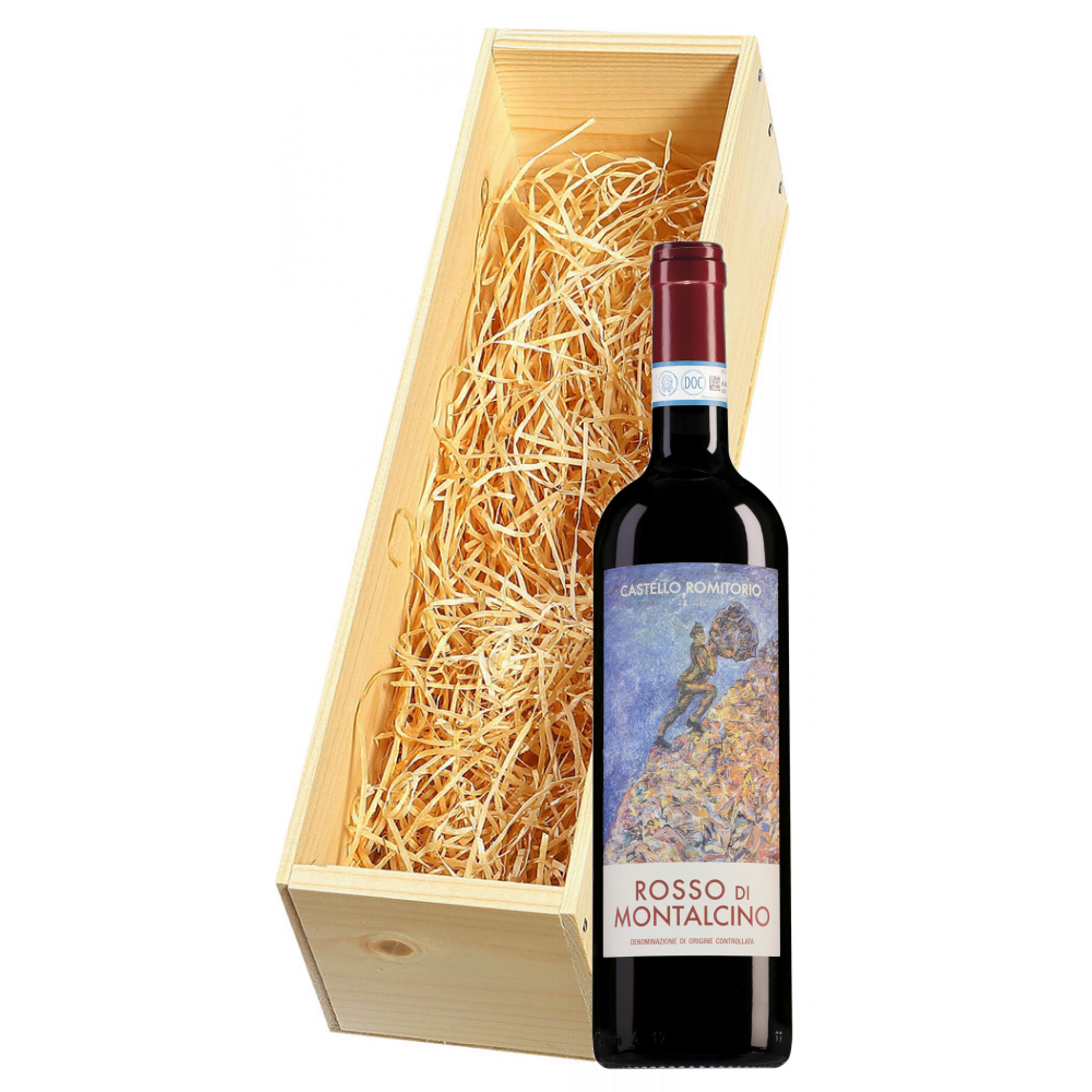 Wijnkist met Castello Romitorio Rosso di Montalcino