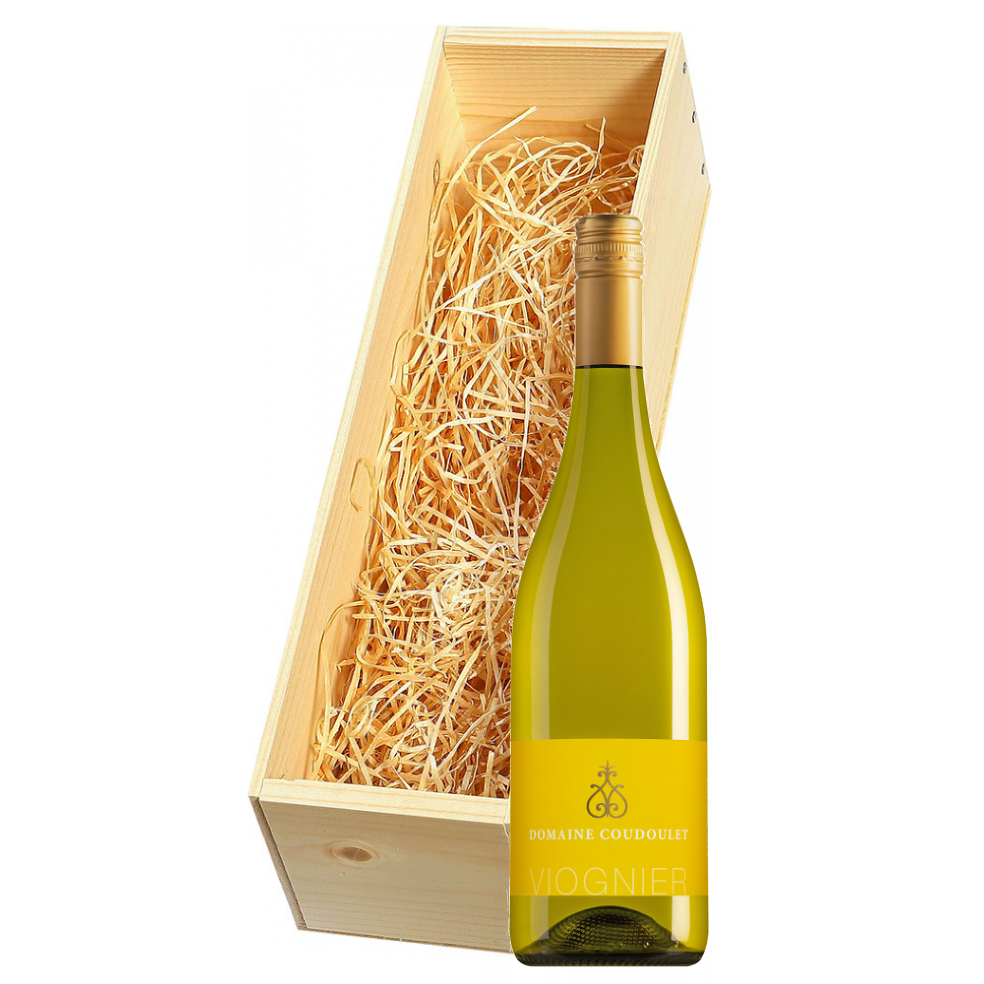 Wijnkist met Domaine Coudoulet Pays d'Oc Viognier 