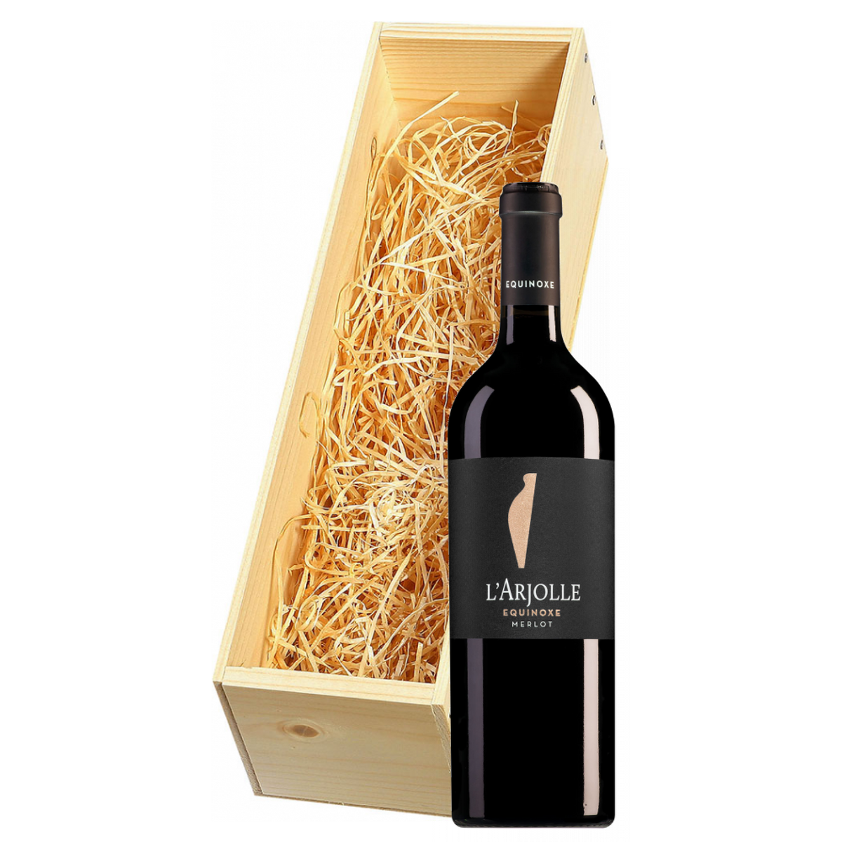 Wijnkist met Domaine de l'Arjolle Côtes de Thongue Equinoxe Merlot
