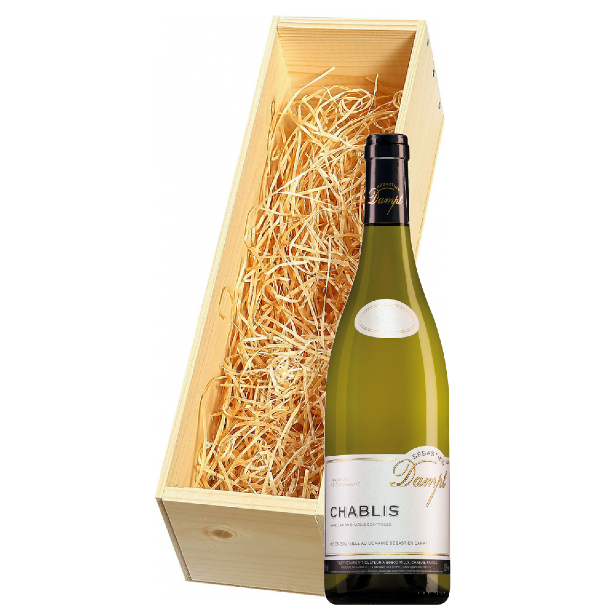 Wijnkist met Domaine Sébastien Dampt Chablis 