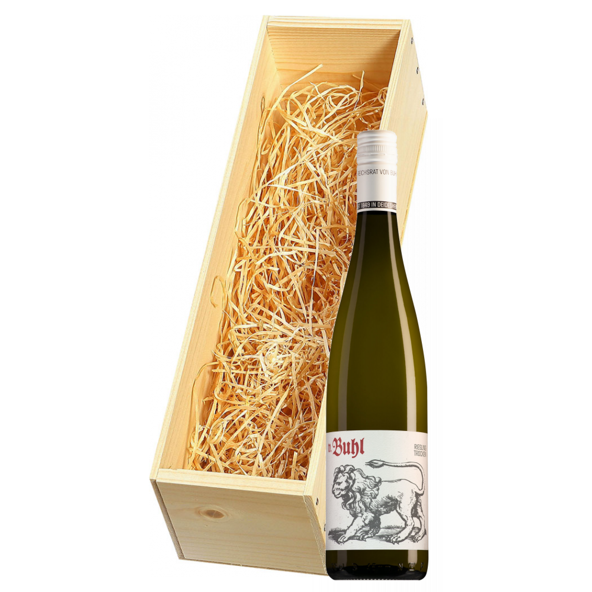 Wijnkist met Reichsrat von Buhl Pfalz Riesling Trocken