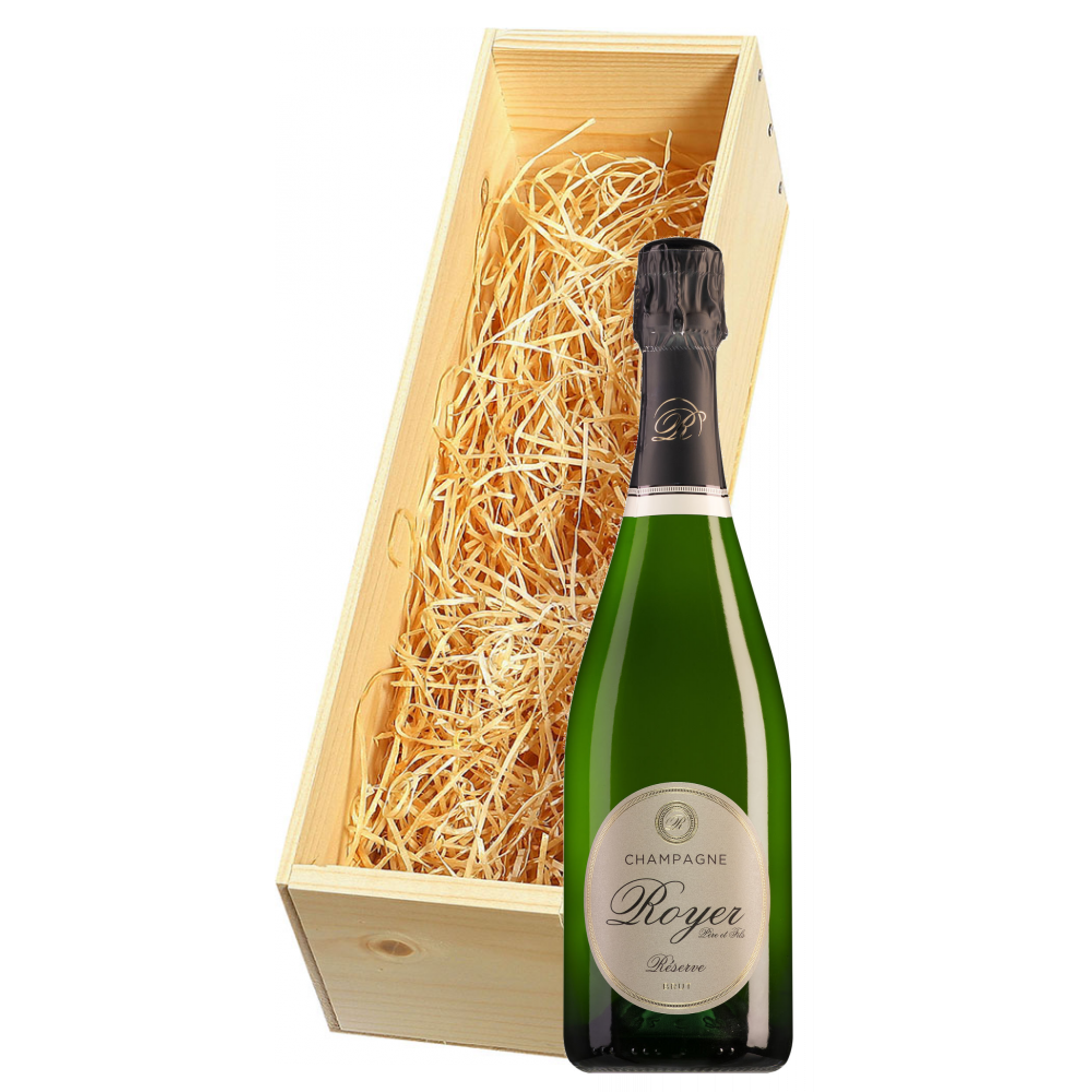 Wijnkist met Royer Champagne Réserve Brut