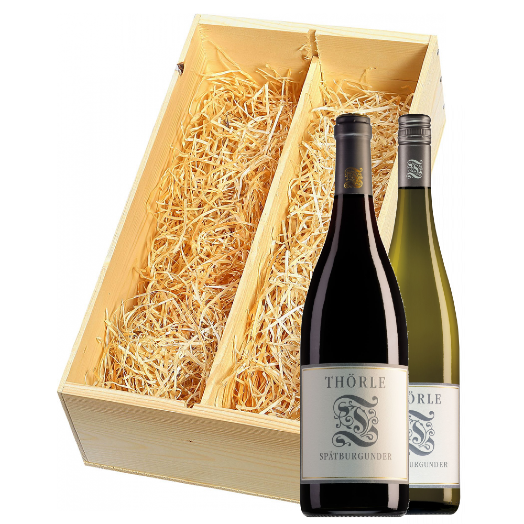 Wijnkist met Weingut Thörle Rheinhessen Weissburgunder & Spätburgunder