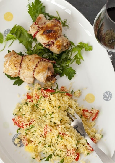 Kippendij van de grill met couscous