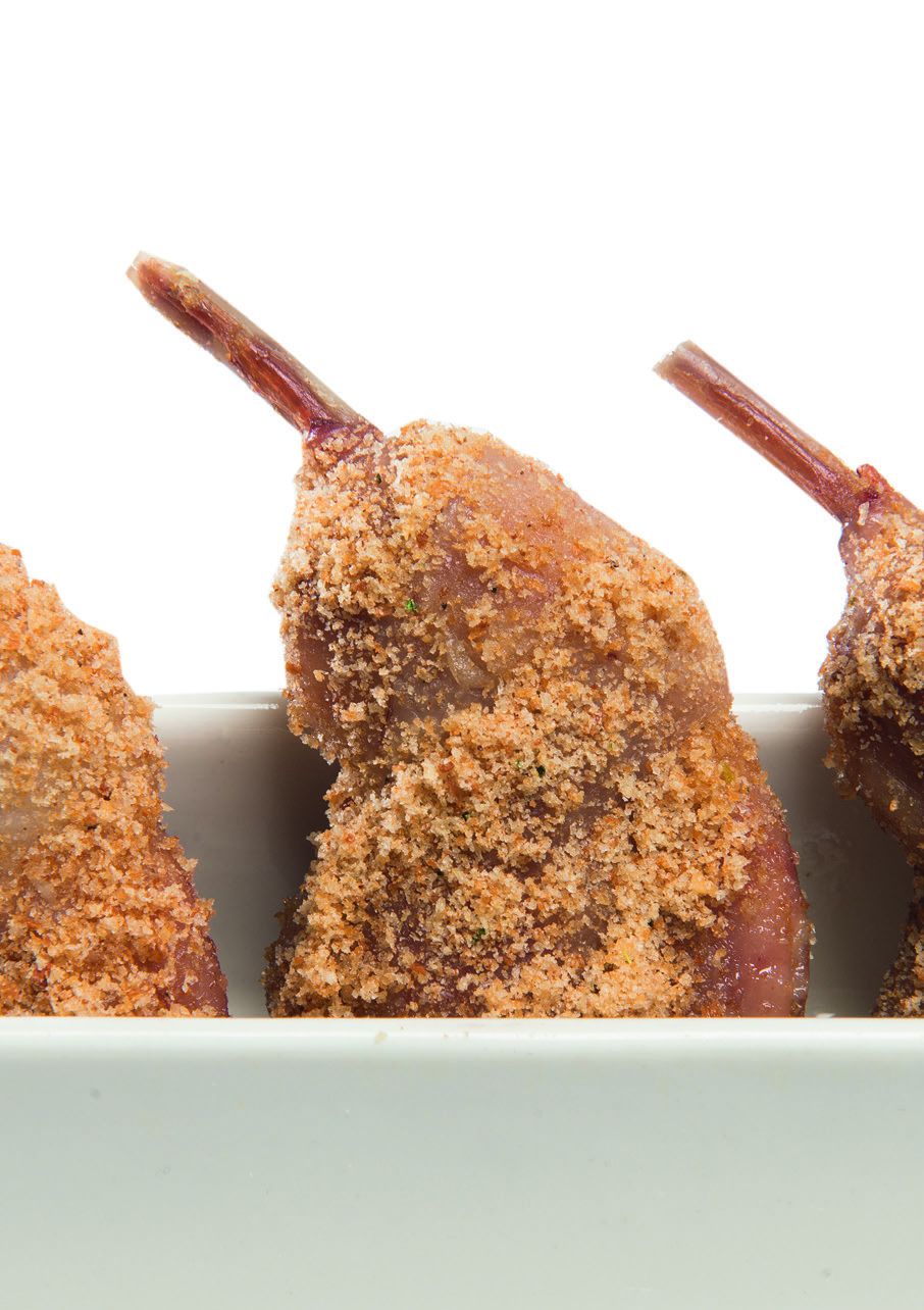 Amuse: Kwartel - Knoflook - Broodkruim