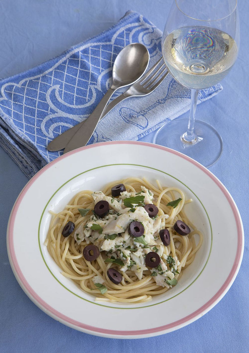 Pasta met gerookte forel