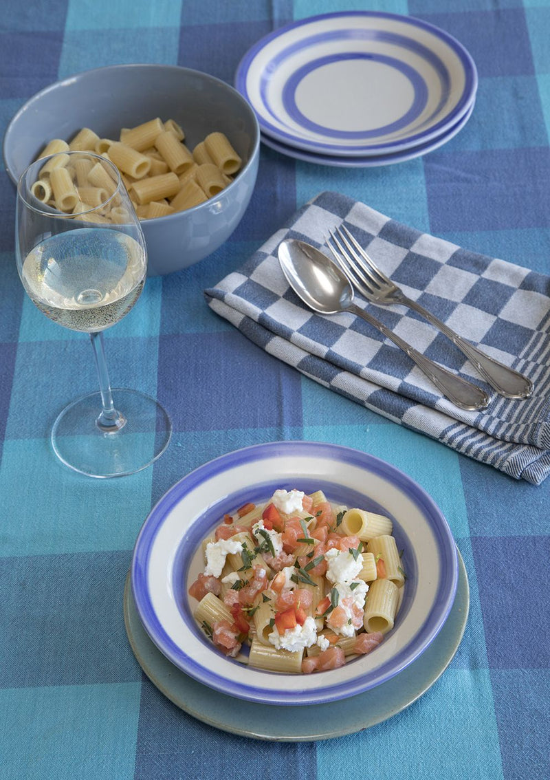 Pasta met rauwe zalm