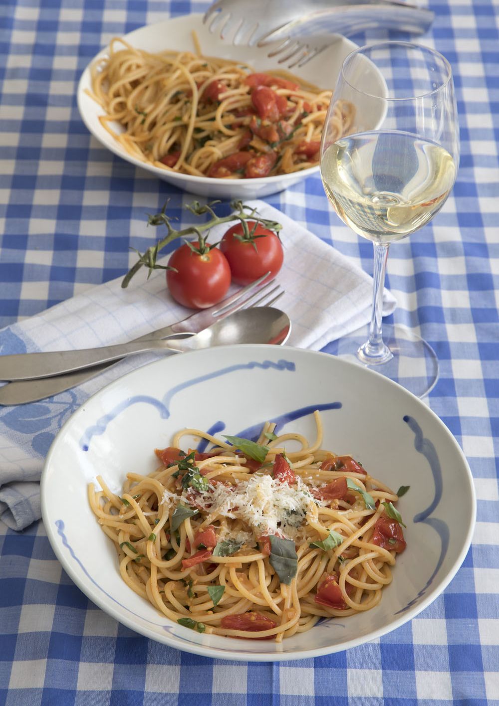 Pasta met tomaatjes uit de wok