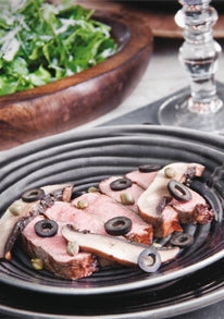 Ribeye met gepofte champignons