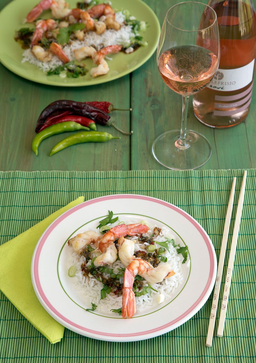 Rijst met ‘spicy shrimps’