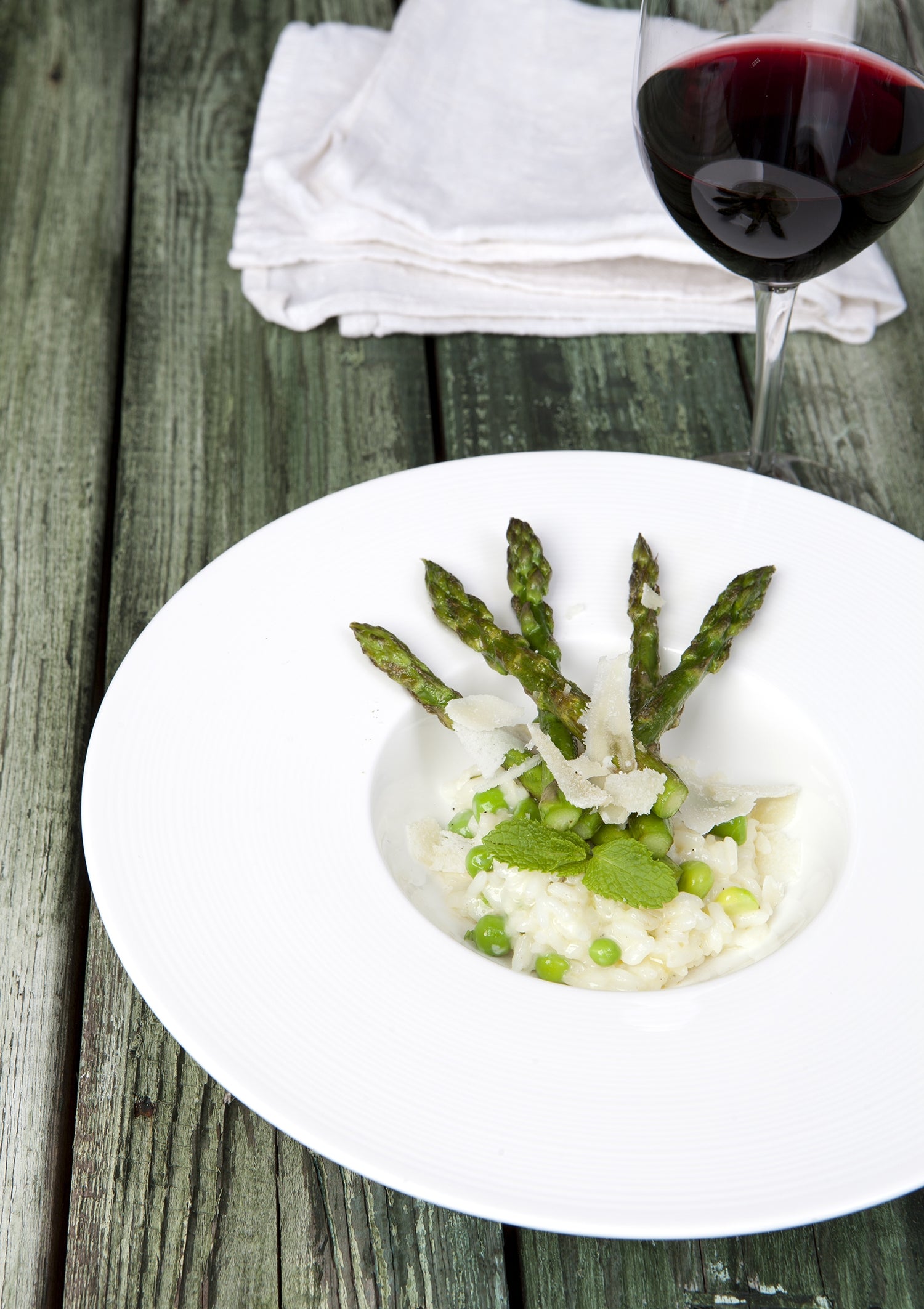 Risotto met groene asperges