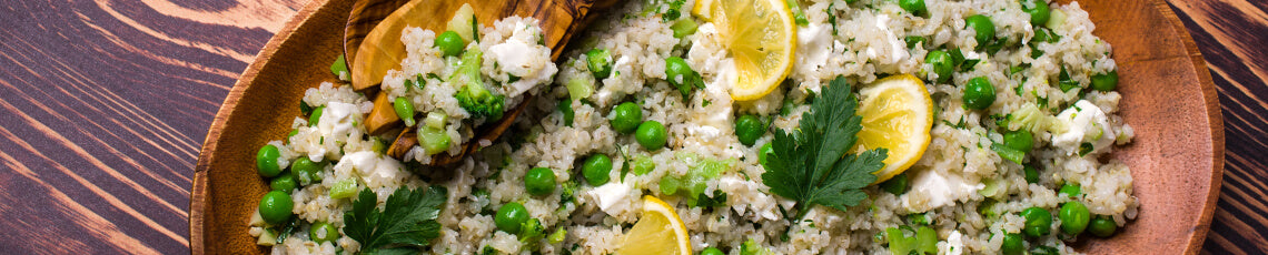 couscous met doperwtjes, feta en munt