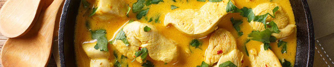 gele curry met kip